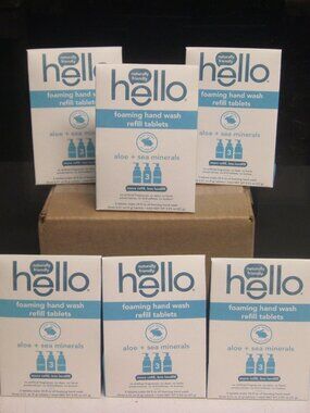 (6) Hello Foaming Hand Wash Refill Tablets 3 Count Aloe + Sea Minerals NEW